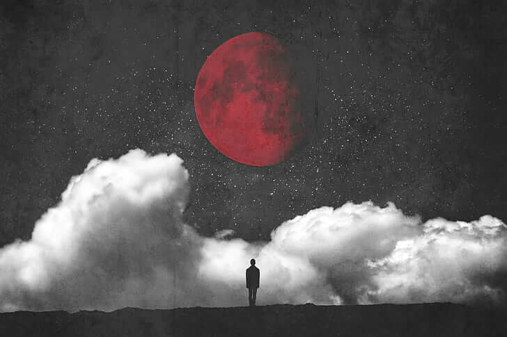 Полнолуние и Лунное затмение. Кровавая луна 2022